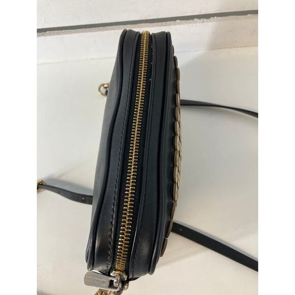 MICHAEL KORS SMALL BLACK, GOLD LEATHER CROSSBODY BAG (ASIS) - Picture 10 of 16